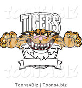 Vector Illustration of a Cartoon Tigers Mascot Logo by Mascot Junction