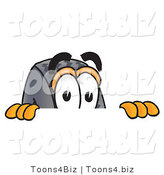 Vector Illustration of a Cartoon Tire Mascot Peeking over a Surface by Mascot Junction