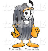 Vector Illustration of a Cartoon Tire Mascot Pointing at the Viewer by Mascot Junction