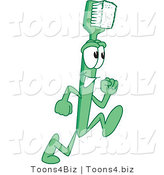 Vector Illustration of a Cartoon Toothbrush Mascot Running by Mascot Junction