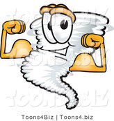 Vector Illustration of a Cartoon Tornado Mascot Flexing His Arm Muscles by Mascot Junction