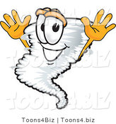Vector Illustration of a Cartoon Tornado Mascot Jumping by Mascot Junction