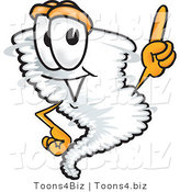 Vector Illustration of a Cartoon Tornado Mascot Pointing Upwards by Mascot Junction