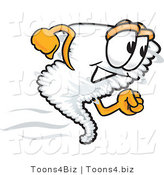 Vector Illustration of a Cartoon Tornado Mascot Running by Mascot Junction