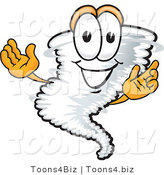 Vector Illustration of a Cartoon Tornado Mascot Welcoming with Open Arms by Mascot Junction