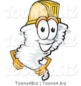 Vector Illustration of a Cartoon Tornado Mascot Yellow Hardhat Helmet by Mascot Junction