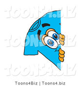 Vector Illustration of a Cartoon T-Shirt Mascot Peeking Around a Corner by Mascot Junction