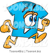 Vector Illustration of a Cartoon T-Shirt Mascot Running by Toons4Biz