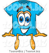Vector Illustration of a Cartoon T-Shirt Mascot Sitting by Mascot Junction