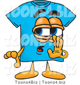 Vector Illustration of a Cartoon T-Shirt Mascot Whispering and Gossiping by Mascot Junction