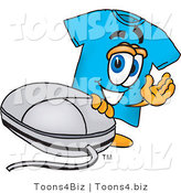 Vector Illustration of a Cartoon T-Shirt Mascot with a Computer Mouse by Mascot Junction