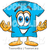 Vector Illustration of a Cartoon T-Shirt Mascot with Welcoming Open Arms by Mascot Junction