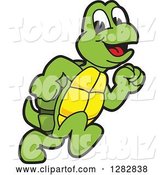 Vector Illustration of a Cartoon Turtle Mascot Running by Mascot Junction