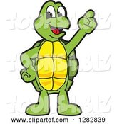 Vector Illustration of a Cartoon Turtle Mascot with an Idea by Mascot Junction