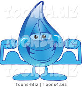 Vector Illustration of a Cartoon Water Drop Mascot Flexing by Mascot Junction