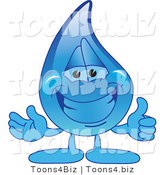 Vector Illustration of a Cartoon Water Drop Mascot Holding a Thumbs up by Toons4Biz