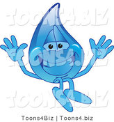 Vector Illustration of a Cartoon Water Drop Mascot Jumping by Mascot Junction