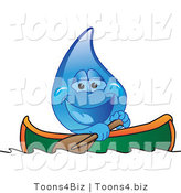 Vector Illustration of a Cartoon Water Drop Mascot Kayaking by Mascot Junction