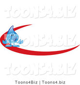 Vector Illustration of a Cartoon Water Drop Mascot Logo with a Red Dash by Mascot Junction