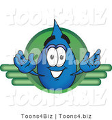 Vector Illustration of a Cartoon Water Drop Mascot on a Green Business Logo by Mascot Junction