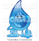 Vector Illustration of a Cartoon Water Drop Mascot Pointing Outwards by Mascot Junction