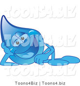 Vector Illustration of a Cartoon Water Drop Mascot Reclined by Mascot Junction