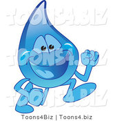 Vector Illustration of a Cartoon Water Drop Mascot Running by Mascot Junction