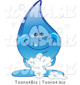 Vector Illustration of a Cartoon Water Drop Mascot Washing His Hands by Mascot Junction