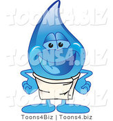 Vector Illustration of a Cartoon Water Drop Mascot Wearing a Towel by Mascot Junction