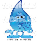 Vector Illustration of a Cartoon Water Drop Mascot Whispering by Mascot Junction