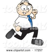 Vector Illustration of a Cartoon White Businessman Nerd Mascot Running by Toons4Biz