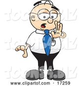 Vector Illustration of a Cartoon White Businessman Nerd Mascot Whispering and Gossiping by Mascot Junction