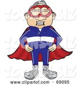 Vector Illustration of a Cartoon White Male Senior Citizen Mascot Super Hero by Toons4Biz