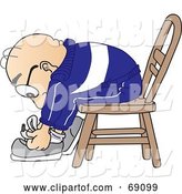 Vector Illustration of a Cartoon White Male Senior Citizen Mascot Tying His Shoe Laces by Mascot Junction