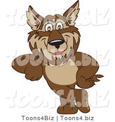 Vector Illustration of a Cartoon Wolf Mascot Leaning by Mascot Junction