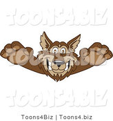 Vector Illustration of a Cartoon Wolf Mascot Lurching Forward by Mascot Junction