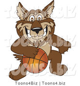 Vector Illustration of a Cartoon Wolf Mascot Playing Basketball by Toons4Biz