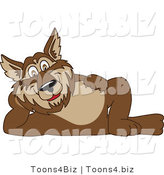 Vector Illustration of a Cartoon Wolf Mascot Reclined by Mascot Junction