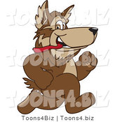 Vector Illustration of a Cartoon Wolf Mascot Running by Mascot Junction