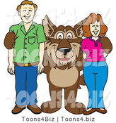 Vector Illustration of a Cartoon Wolf Mascot with Adults by Toons4Biz