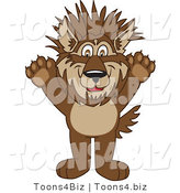 Vector Illustration of a Cartoon Wolf Mascot with Spiked Hair by Mascot Junction