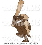 Vector Illustration of a Cartoon Wolverine Mascot Batting by Toons4Biz