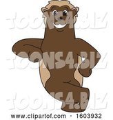 Vector Illustration of a Cartoon Wolverine Mascot Leaning by Mascot Junction