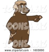 Vector Illustration of a Cartoon Wolverine Mascot Pointing by Mascot Junction