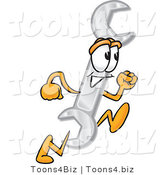 Vector Illustration of a Cartoon Wrench Mascot Running by Mascot Junction