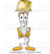 Vector Illustration of a Cartoon Wrench Mascot Wearing a Helmet by Mascot Junction