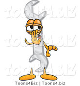 Vector Illustration of a Cartoon Wrench Mascot Whispering and Gossiping by Mascot Junction