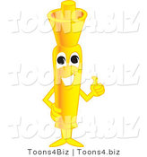 Vector Illustration of a Cartoon Yellow Highlighter Mascot Holding a Thumb up by Mascot Junction