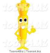 Vector Illustration of a Cartoon Yellow Highlighter Mascot Holding a Thumb up by Toons4Biz