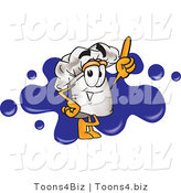 Vector Illustration of a Chef Hat Mascot Logo with a Blue Paint Splatter by Mascot Junction